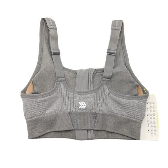 All in Motion Womens Sports Bra Seamless Front Zip Medium Support Gray Sz XS NEW - Picture 5 of 10